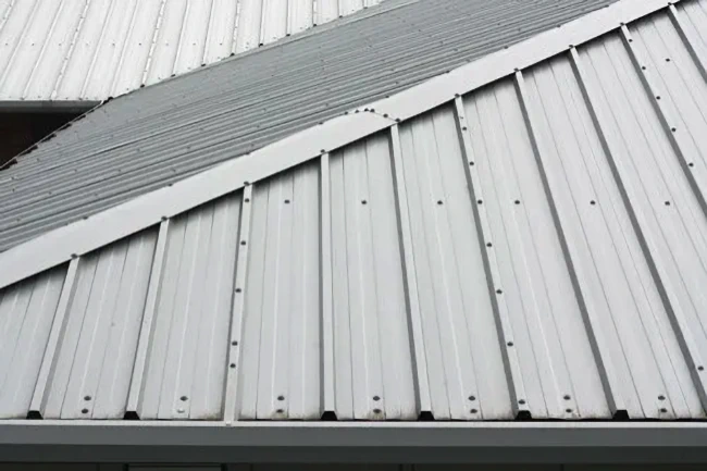 grey exposed fastener metal roof